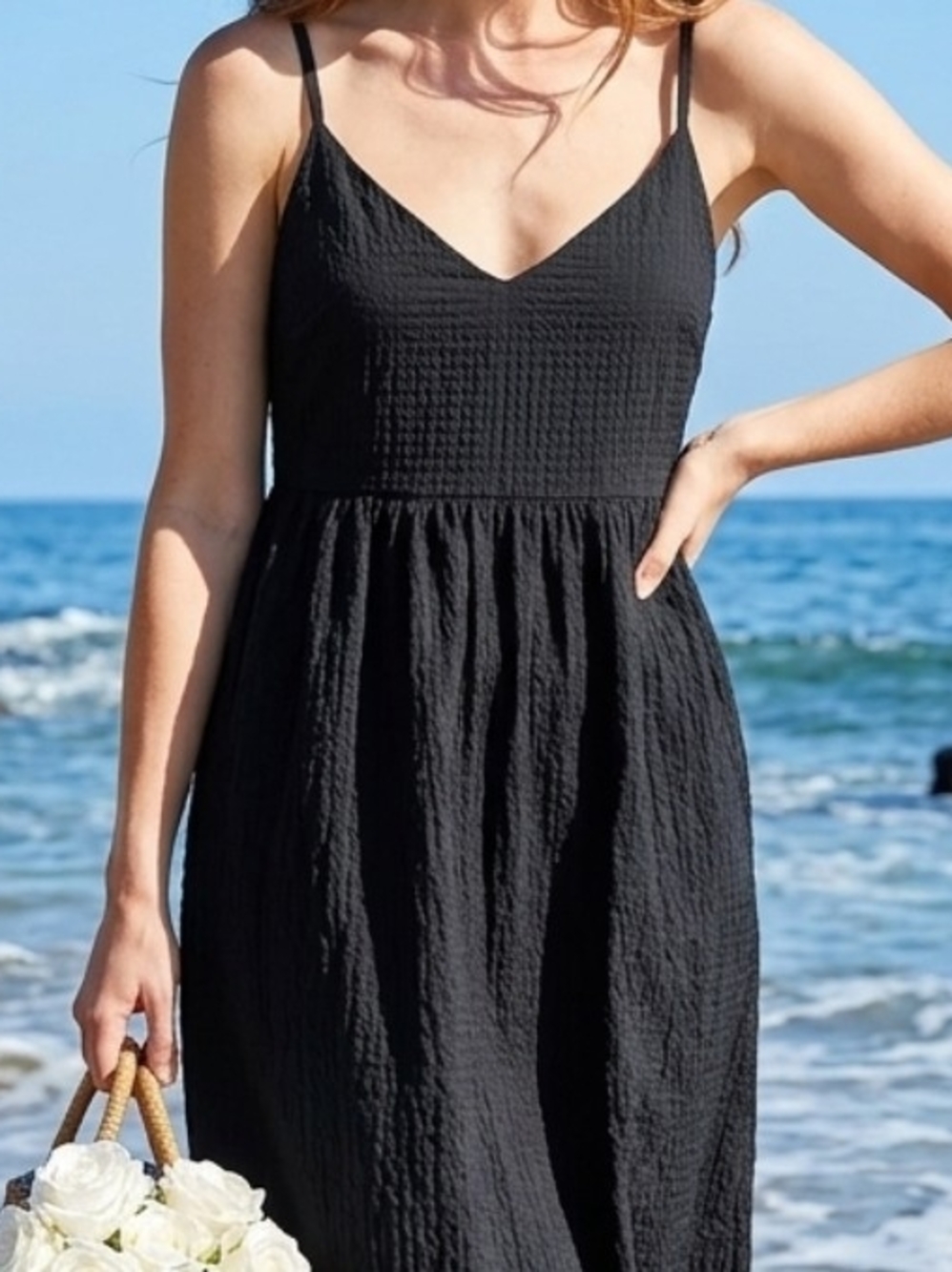 a new day Black Spaghetti-Strap Mini Dress